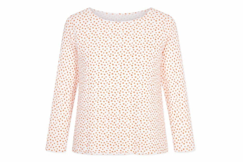 Marks & Spencer Womens White Animal Print Cotton Basic T-Shirt Size 6 Boat Neck