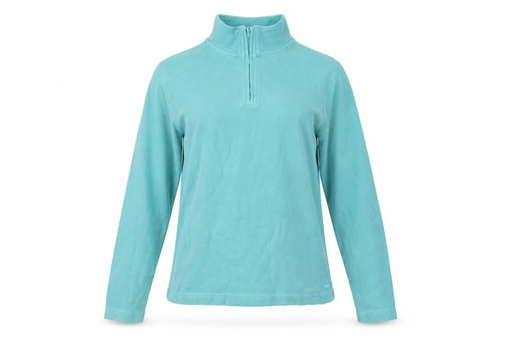 Preworn Womens Blue Cotton Pullover Sweatshirt Size 10 Zip