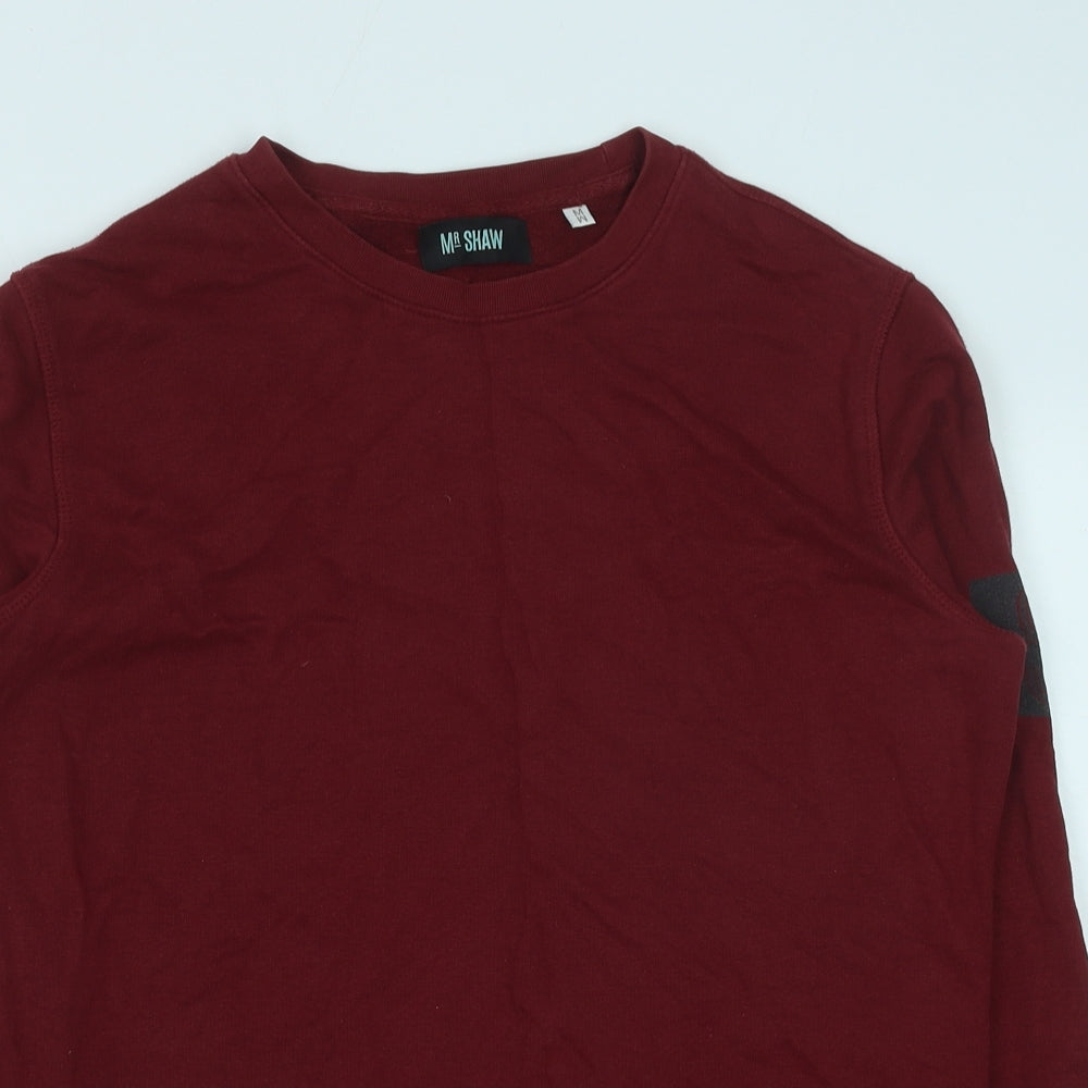 Mr Shaw Mens Red Cotton Pullover Sweatshirt Size M