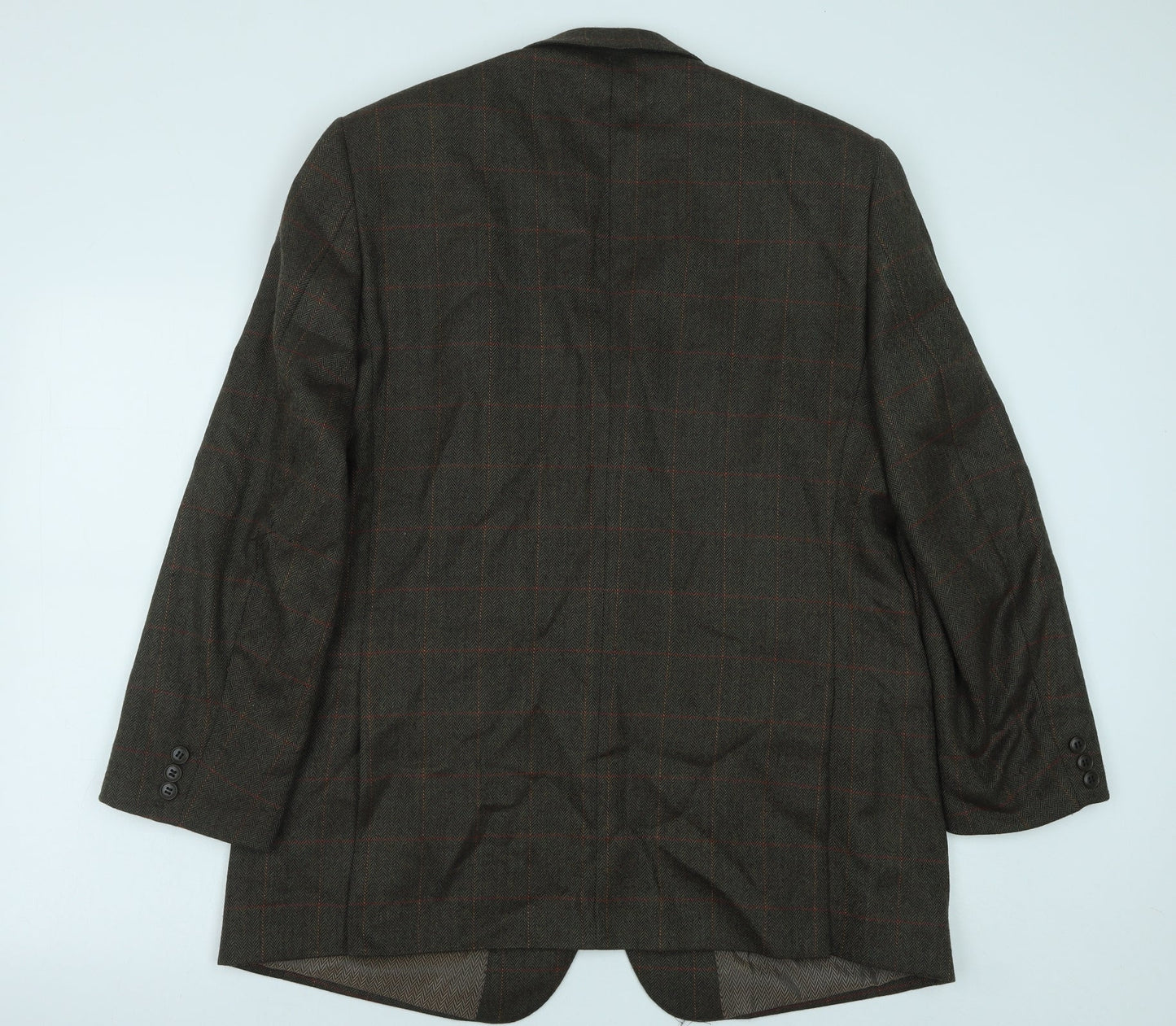 Preworn Mens Green Polyester Jacket Suit Jacket Size 42