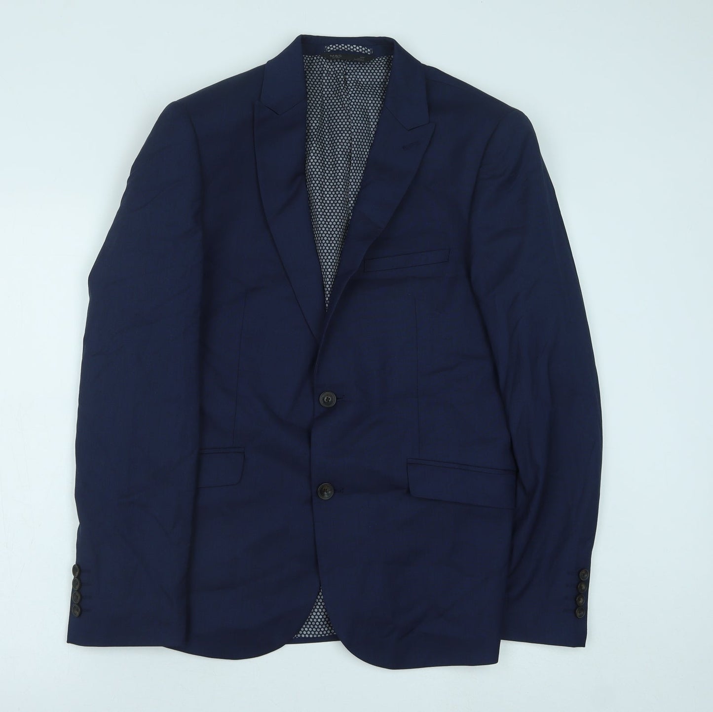 Marks and Spencer Mens Blue Polyester Jacket Suit Jacket Size 40