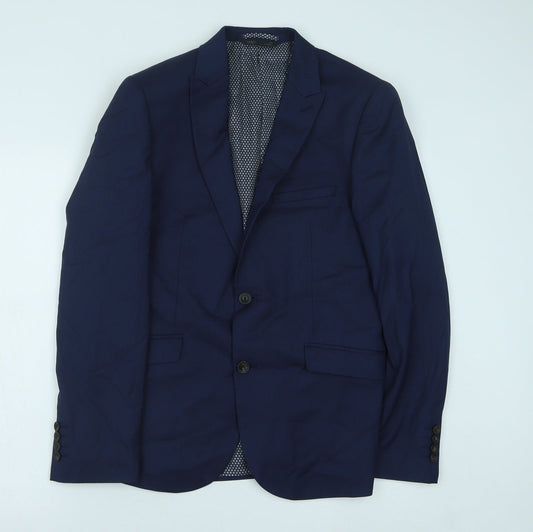 Marks and Spencer Mens Blue Polyester Jacket Suit Jacket Size 40