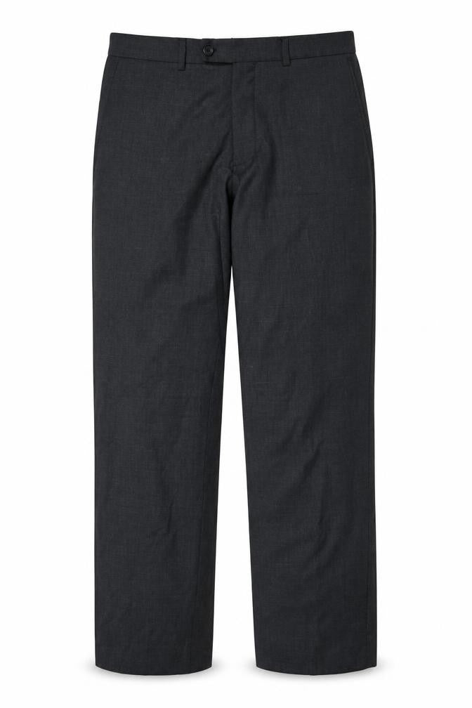 Preworn Mens Grey Polyester Trousers Size 32 in Regular Hook & Eye