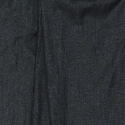 Preworn Mens Grey Polyester Trousers Size 32 in Regular Hook & Eye