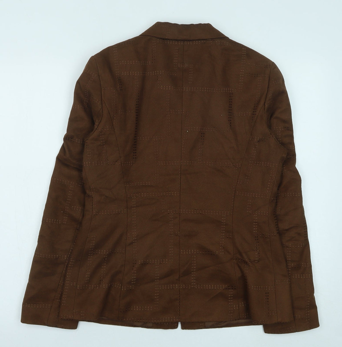 Gary Webber Womens Brown Geometric Jacket Size 10 Zip