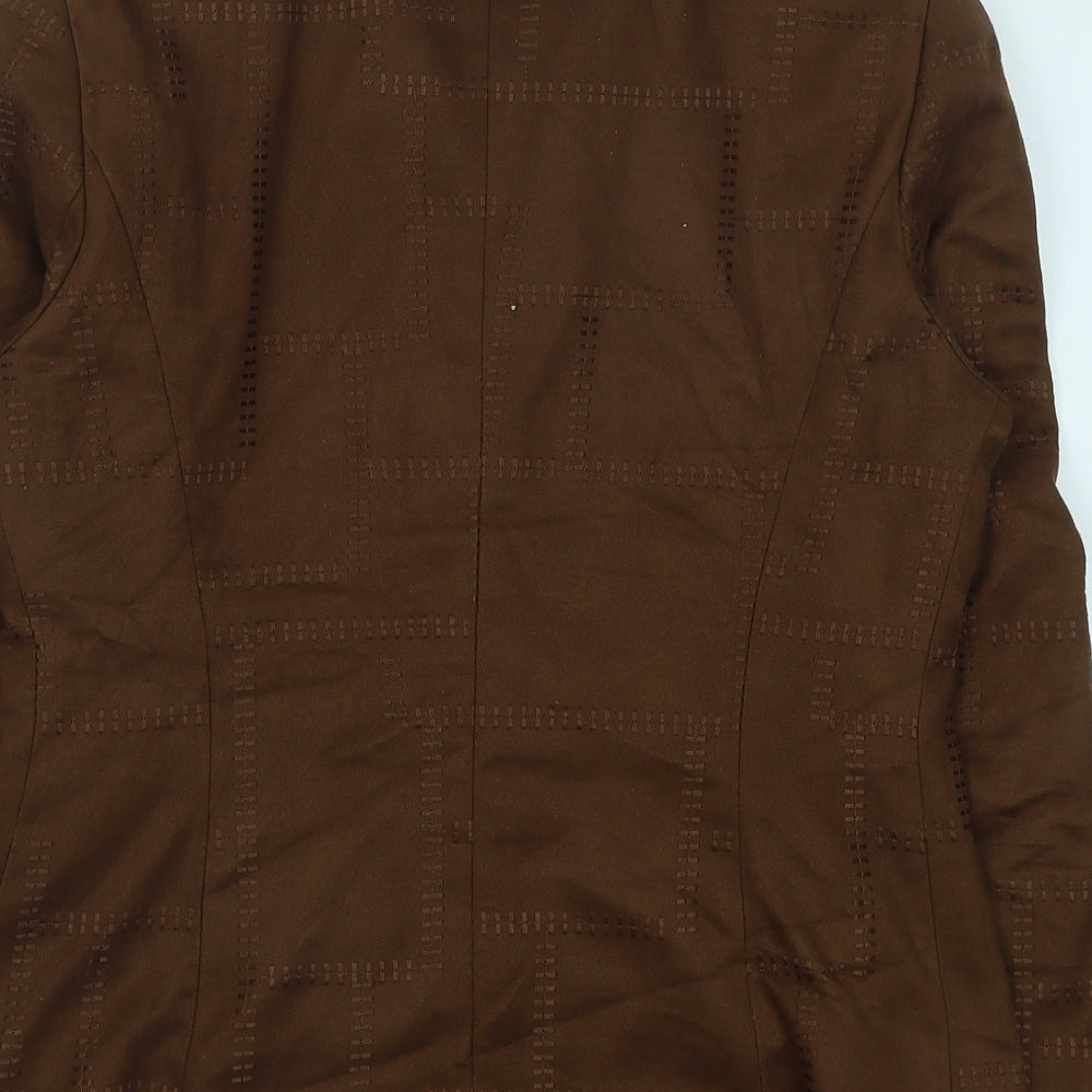 Gary Webber Womens Brown Geometric Jacket Size 10 Zip