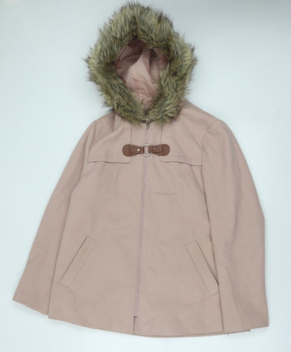 Primark Womens Pink Parka Coat Size 14 Zip