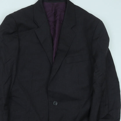 Preloved Preworn Mens Grey Wool Jacket Suit Jacket Size 39 - Detail