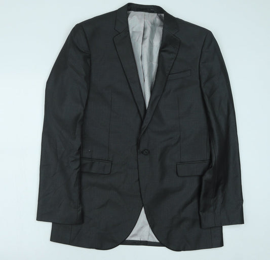 Butler & Wilson Mens Grey Polyester Jacket Suit Jacket Size 40
