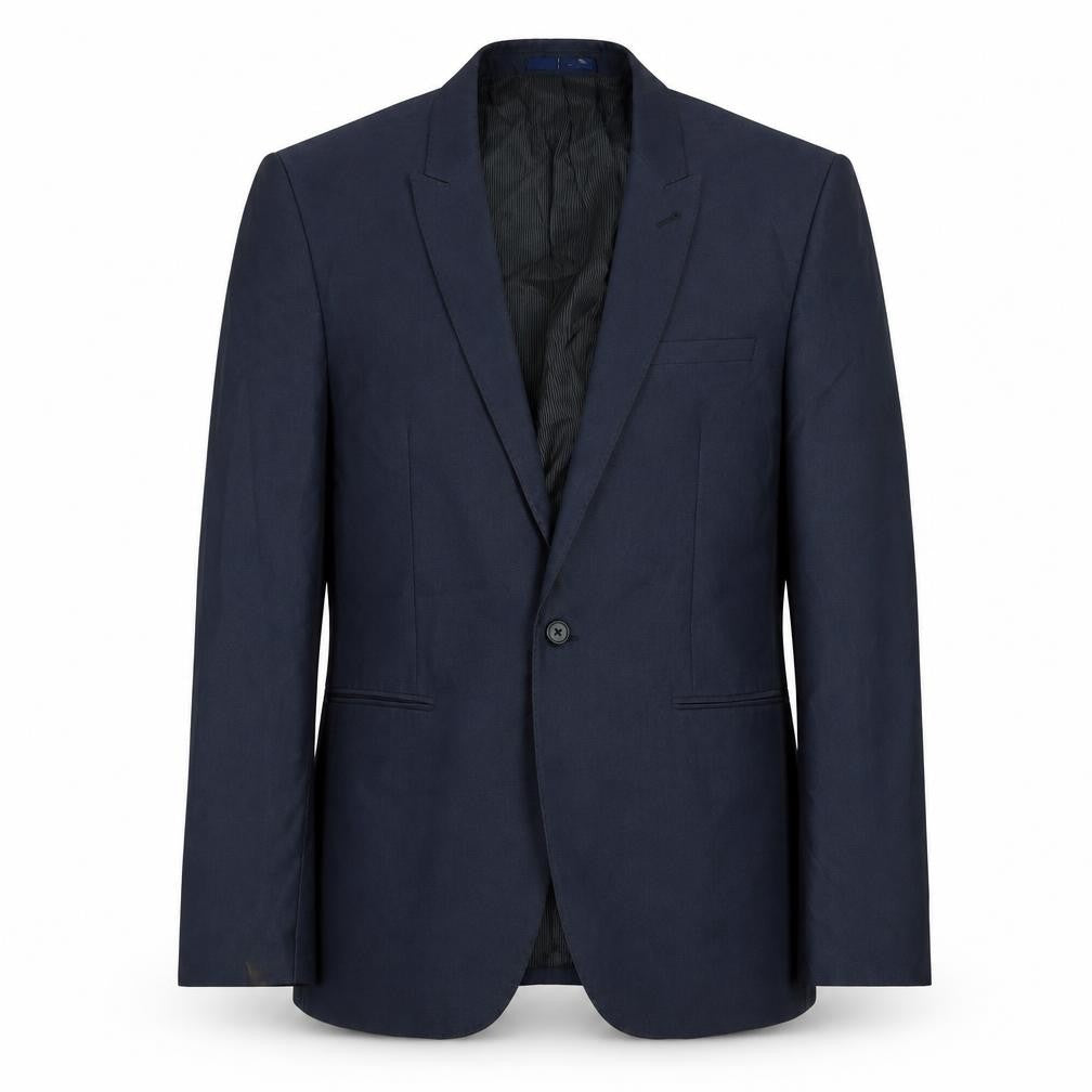 Preworn Mens Blue Polyester Jacket Suit Jacket Size 42