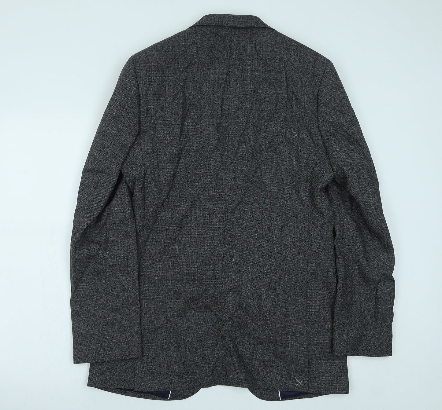 Marks and Spencer Mens Grey Geometric Polyester Jacket Suit Jacket Size 38