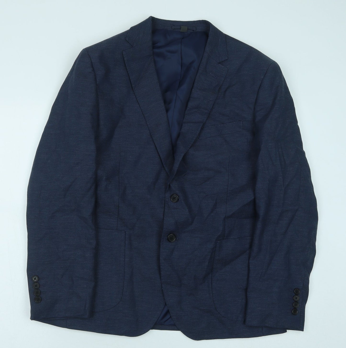 Marks and Spencer Mens Blue Polyester Jacket Suit Jacket Size 42
