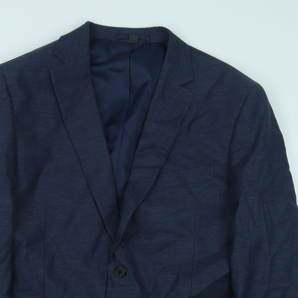 Marks and Spencer Mens Blue Polyester Jacket Suit Jacket Size 42
