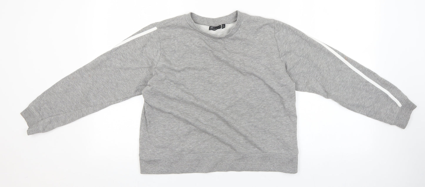 ASOS Womens Grey Cotton Pullover Hoodie Size 8 Pullover