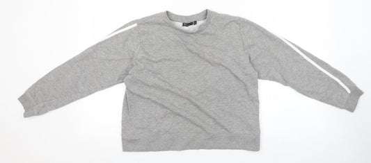 ASOS Womens Grey Cotton Pullover Hoodie Size 8 Pullover