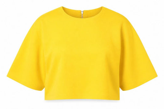 Miss Selfridge Womens Orange Polyester Cropped Blouse Size 12 Round Neck