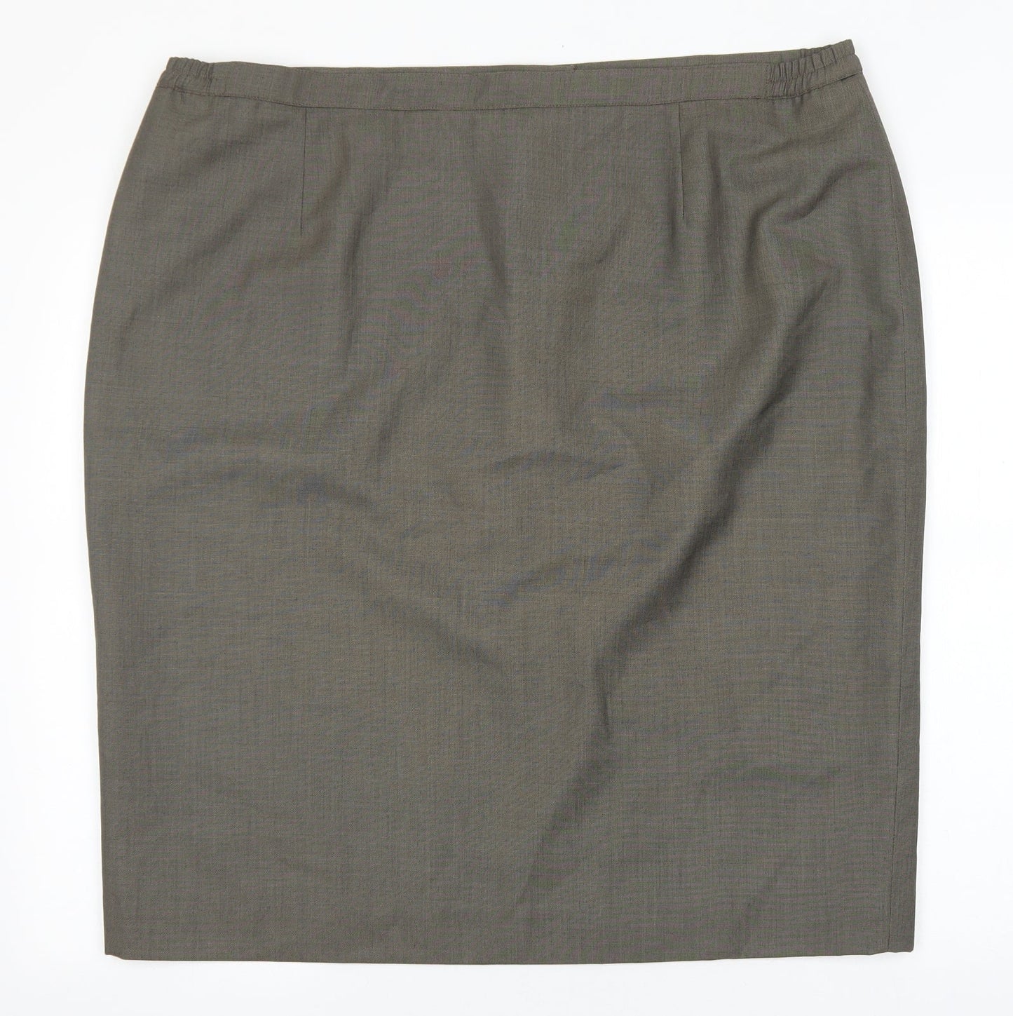 Preworn Womens Brown Viscose Straight & Pencil Skirt Size 40 Zip