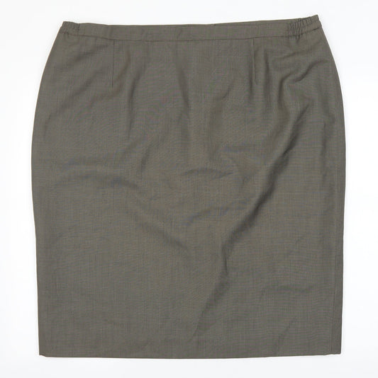 Preworn Womens Brown Viscose Straight & Pencil Skirt Size 40 Zip