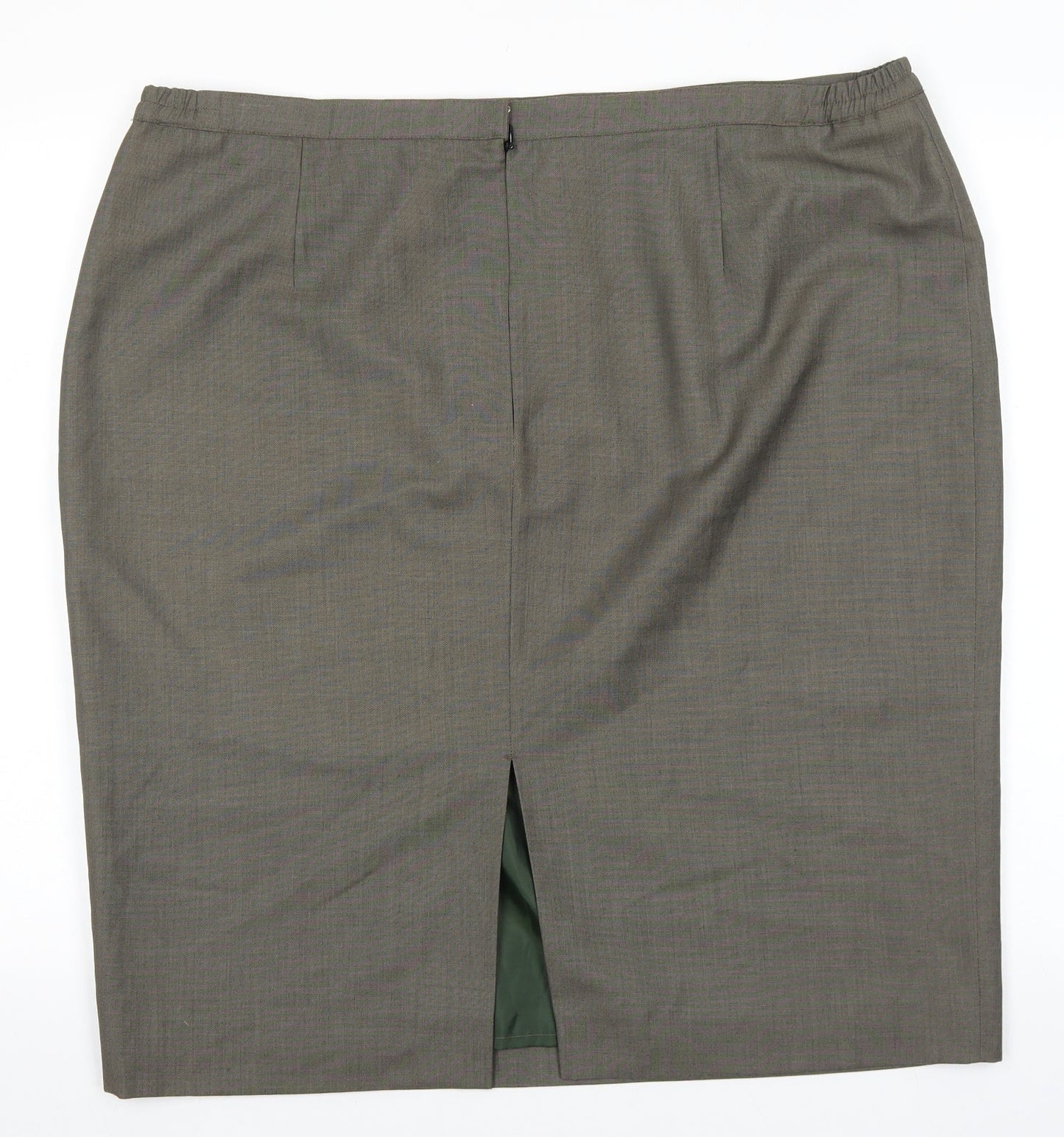 Preworn Womens Brown Viscose Straight & Pencil Skirt Size 40 Zip