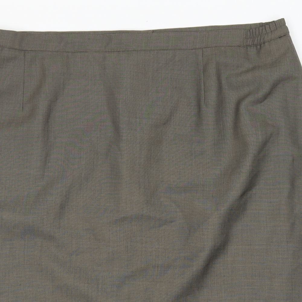 Preworn Womens Brown Viscose Straight & Pencil Skirt Size 40 Zip