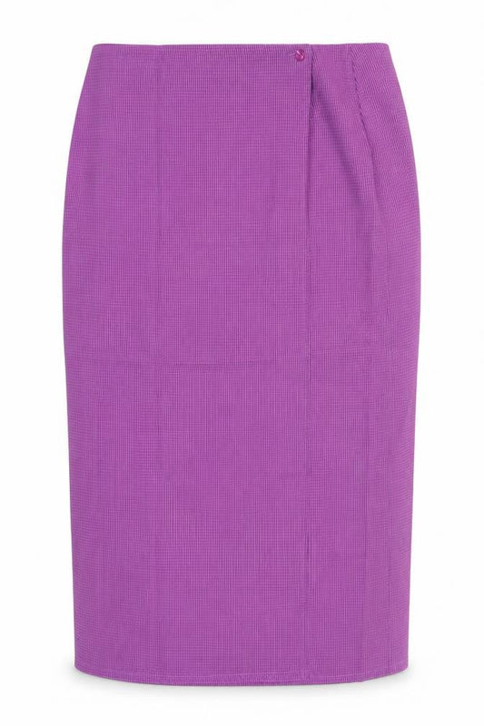 Essence Womens Purple Geometric Viscose Straight & Pencil Skirt Size 36 Button