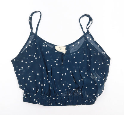 Pins & Needles Womens Blue Polka Dot Polyester Cropped Tank Size M Round Neck