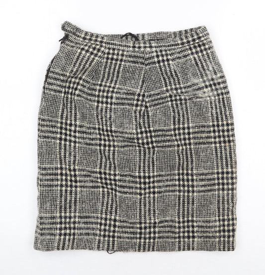 Reine Wolle Womens Beige Geometric Polyester A-Line Skirt Size 28 in Zip