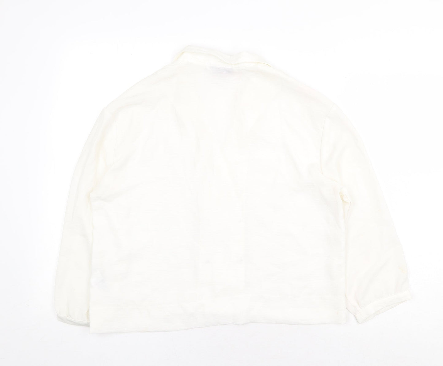 Topshop Womens White Polyester Basic Blouse Size 12 Collared