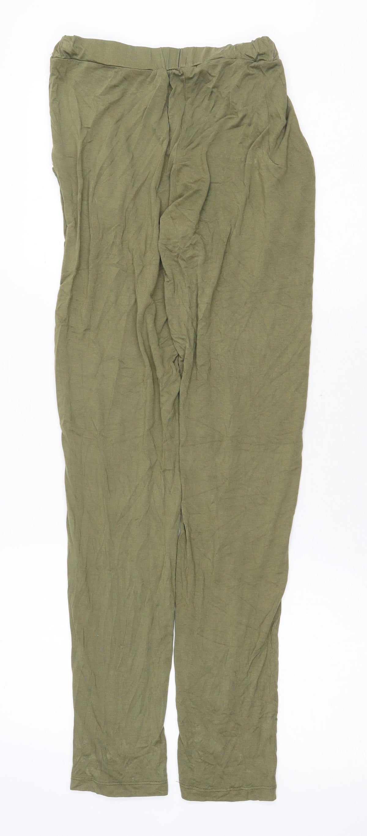 Peacocks Womens Green Viscose Trousers Size 8 Regular