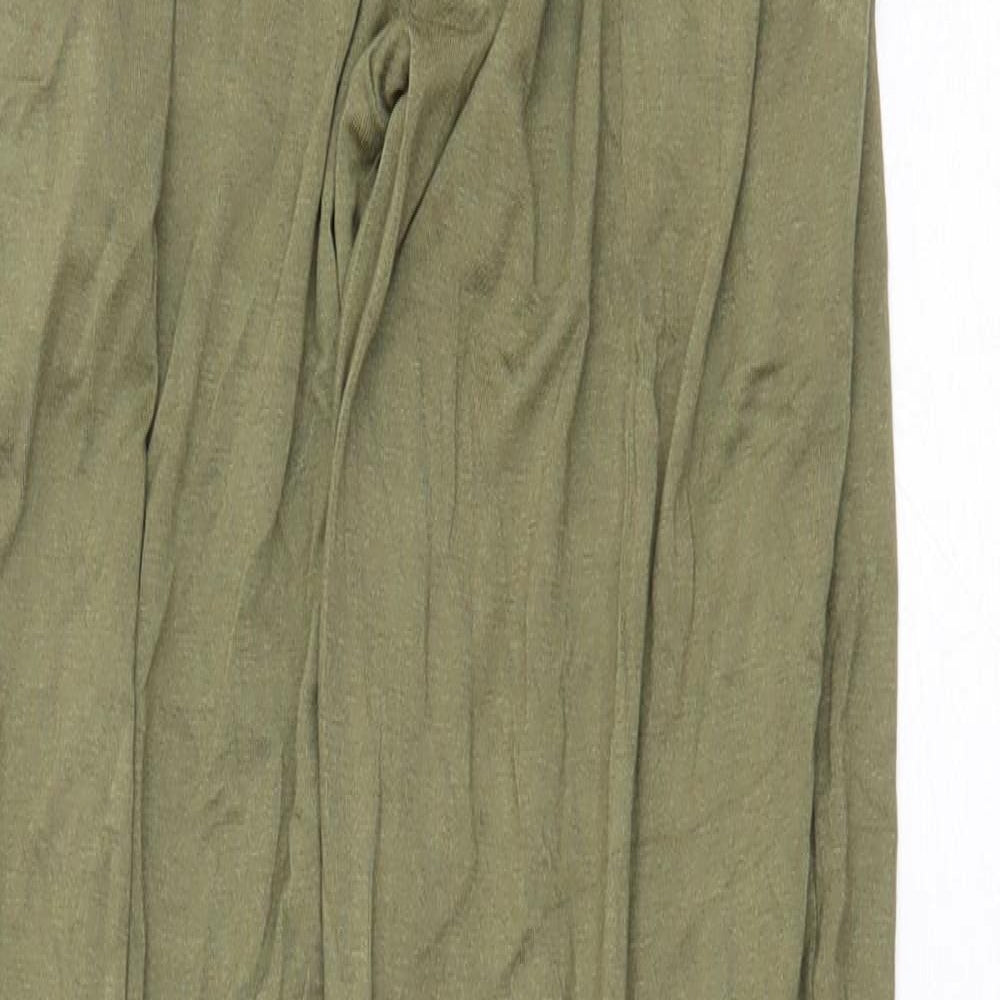 Peacocks Womens Green Viscose Trousers Size 8 Regular