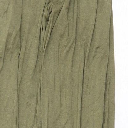 Peacocks Womens Green Viscose Trousers Size 8 Regular
