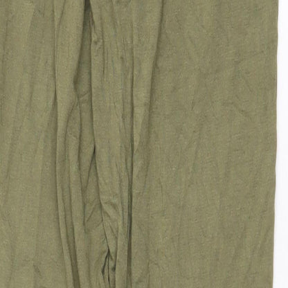 Peacocks Womens Green Viscose Trousers Size 8 Regular