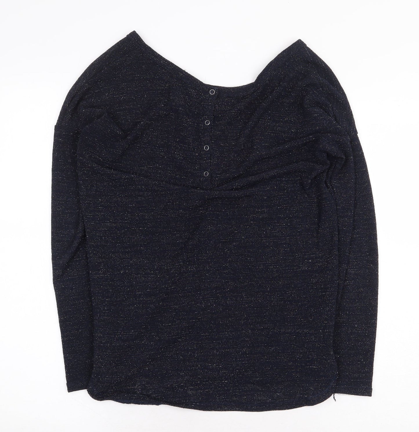 NEXT Womens Blue Polyester Basic T-Shirt Size 6 V-Neck