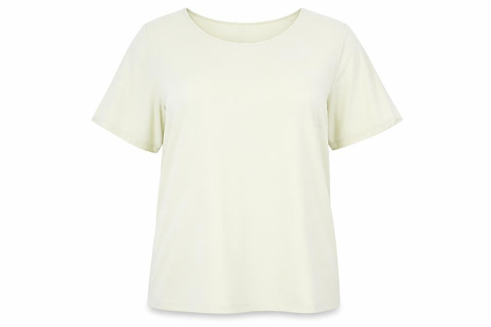 Preworn Womens Beige Polyester Basic T-Shirt Size 20 Round Neck