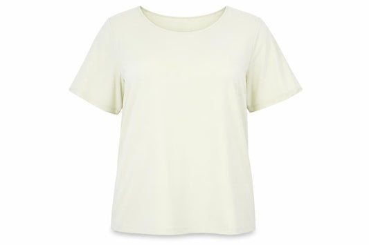 Preworn Womens Beige Polyester Basic T-Shirt Size 20 Round Neck