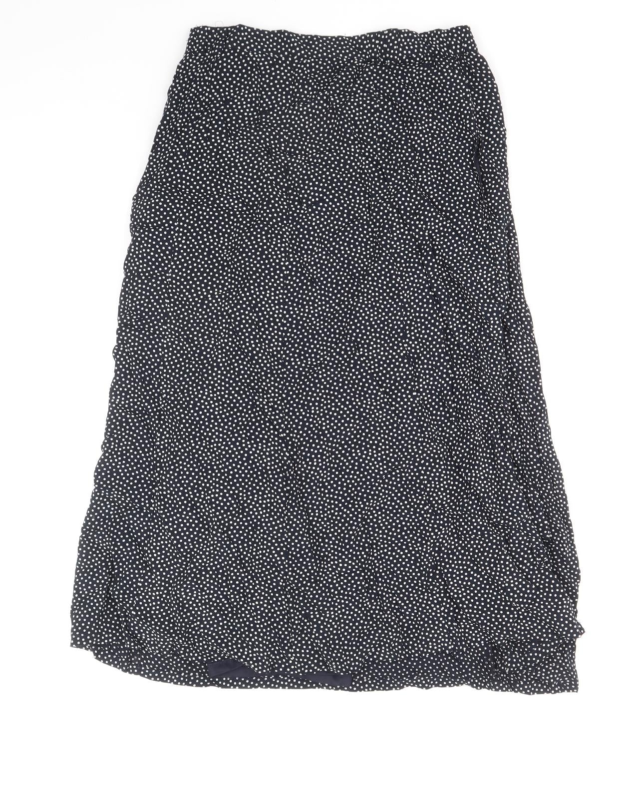 Eifie Womens Blue Polka Dot Polyester Flare Skirt Size 10 Zip