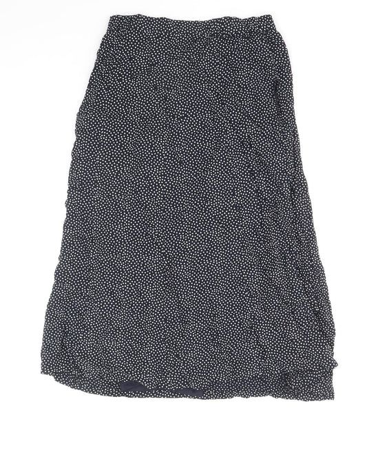 Eifie Womens Blue Polka Dot Polyester Flare Skirt Size 10 Zip