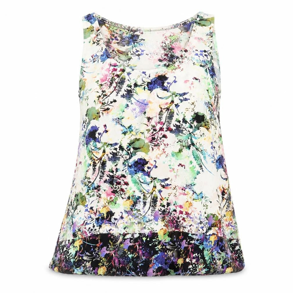 Warehouse Womens Multicoloured Geometric Polyester Basic Blouse Size 12 Scoop Neck
