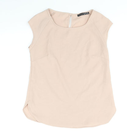 Preloved Atmoshpere Womens Pink Polyester Basic Blouse Size 6 Boat Neck - Front