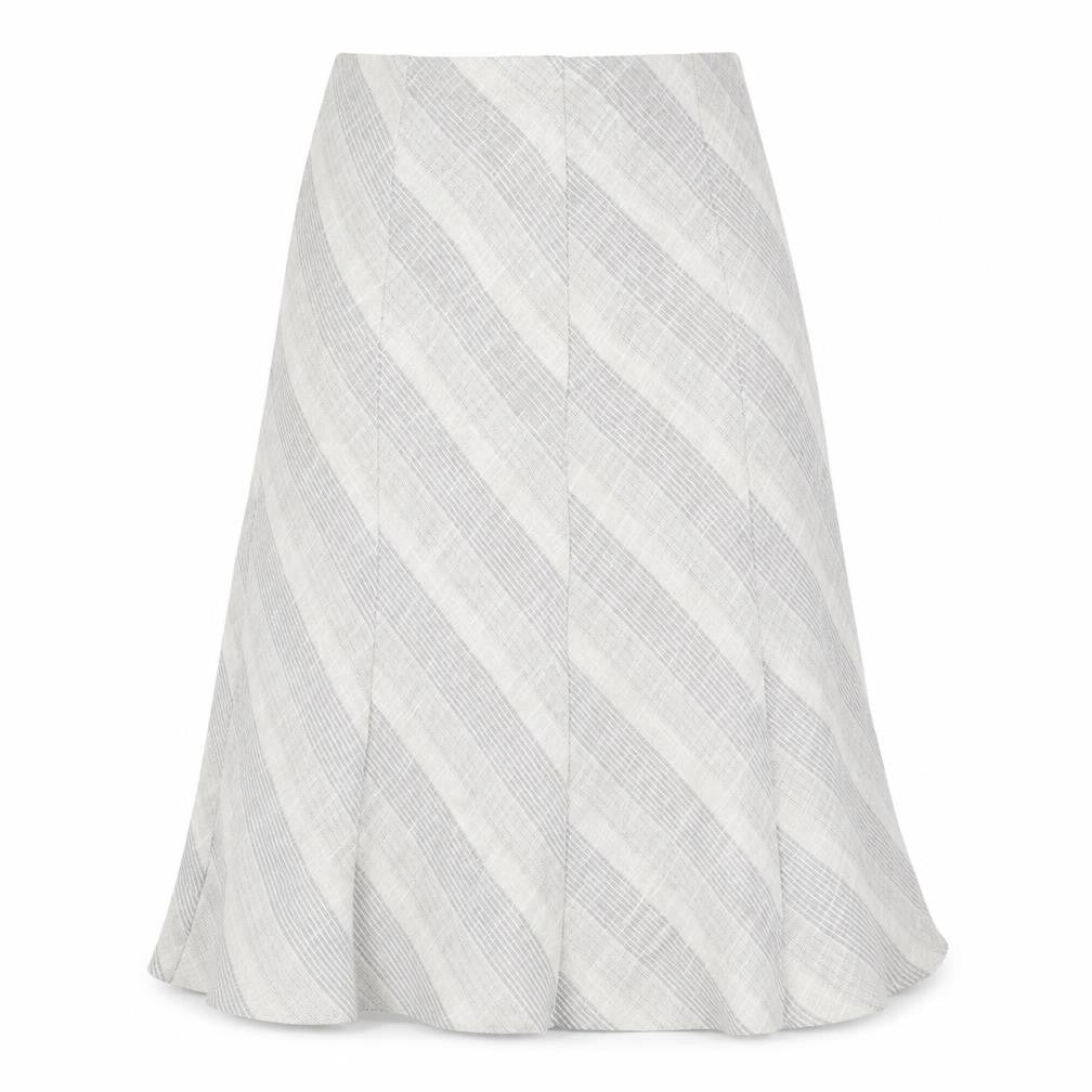 Marks & Spencer Womens Beige Geometric Polyester Flare Skirt Size 10