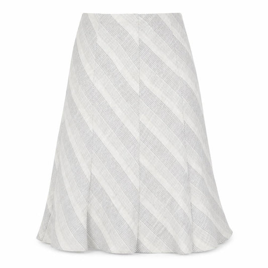 Marks & Spencer Womens Beige Geometric Polyester Flare Skirt Size 10