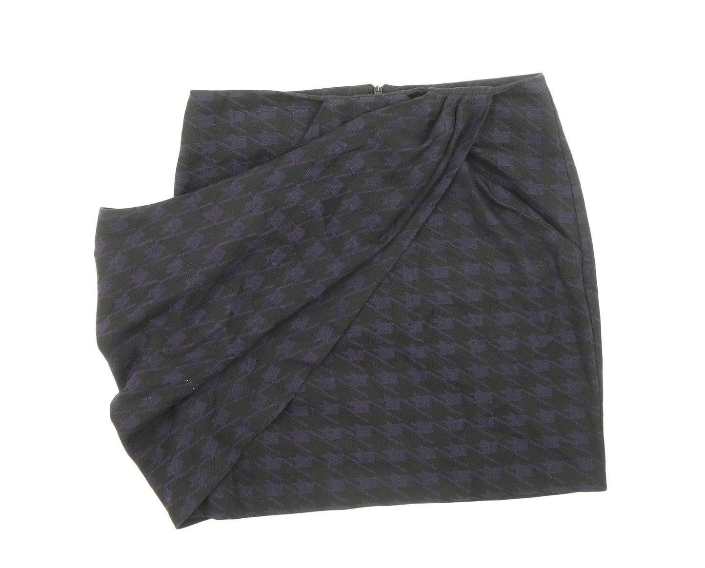 Topshop Womens Black Geometric Viscose Bandage Skirt Size 10 Zip