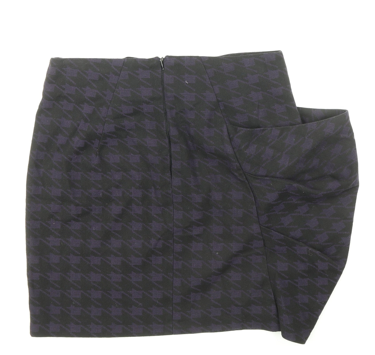 Topshop Womens Black Geometric Viscose Bandage Skirt Size 10 Zip