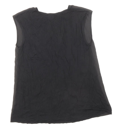 Atmosphere Womens Black Polyester Basic Blouse Size 12 Boat Neck