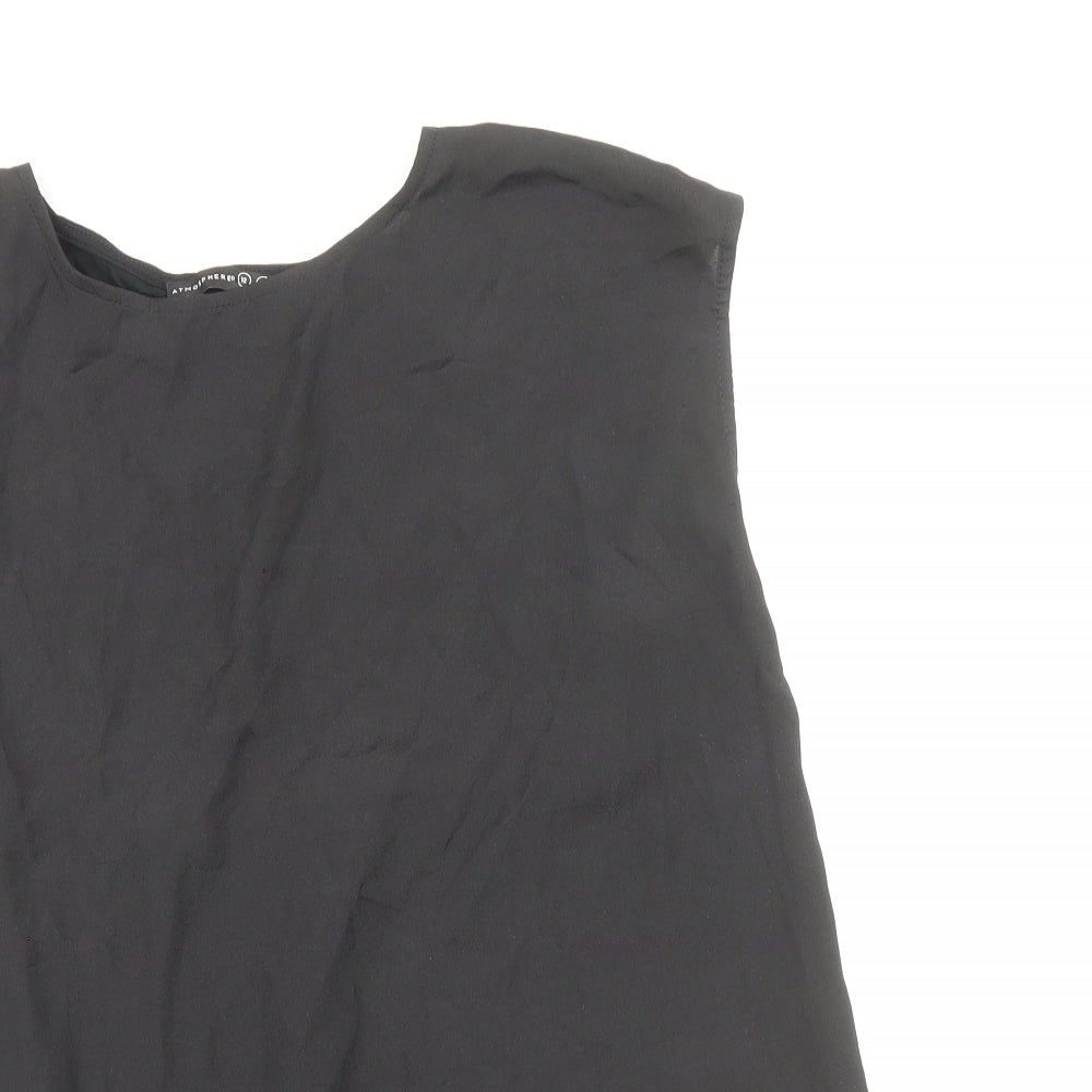 Atmosphere Womens Black Polyester Basic Blouse Size 12 Boat Neck