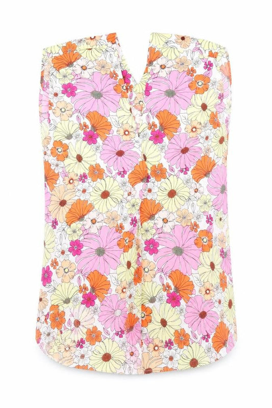 Marks and Spencer Womens Multicoloured Floral Polyester Basic Blouse Size 6 V-Neck