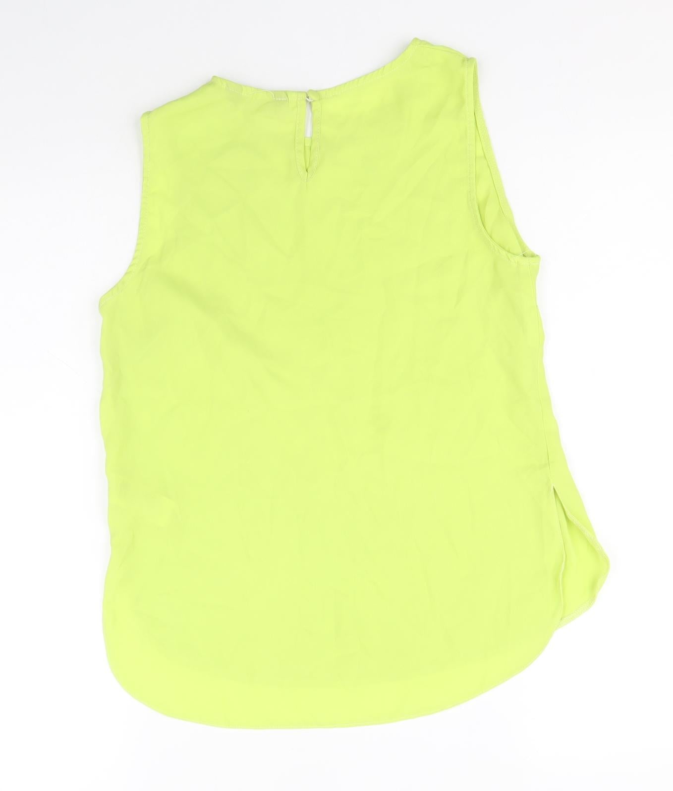 New Look Womens Green Polyester Basic Tank Size 8 Round Neck