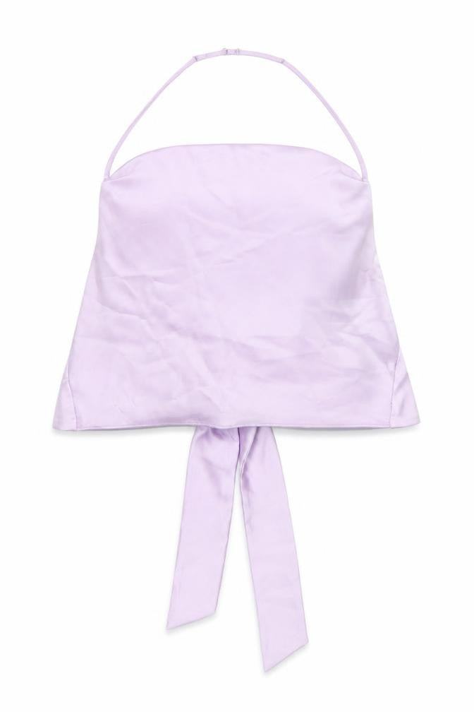 Zara Womens Purple Polyester Cropped Blouse Size L Halter