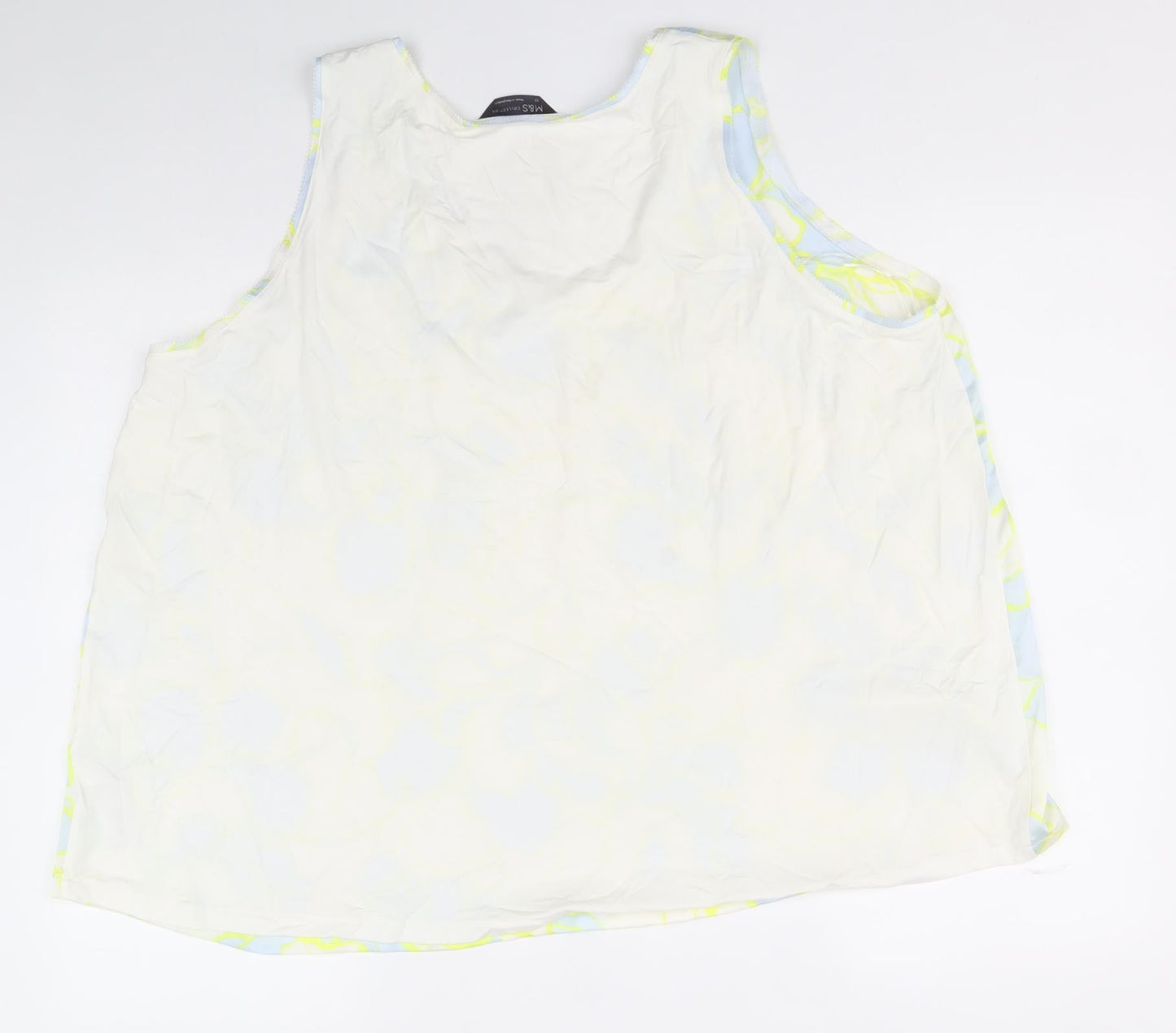 Marks and Spencer Womens Multicoloured Floral Polyester Basic Tank Size 22 Round Neck