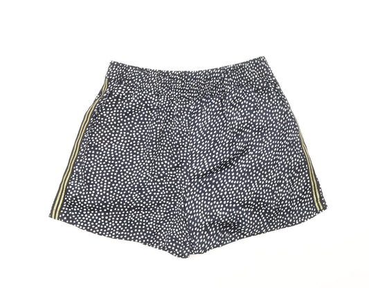 Pieces Womens Blue Polka Dot Polyester Basic Shorts Size M Regular Pull On